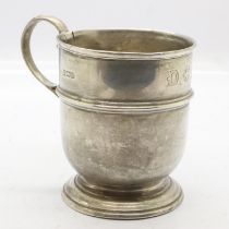 Hallmarked silver christening cup 57g, H: 8 cm. UK P&P Group 1 (£16+VAT for the first lot and £2+VAT