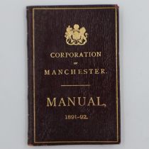 Corporation of Manchester manual 1891-1892. UK P&P Group 1 (£16+VAT for the first lot and £2+VAT for