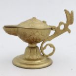 Gilt incense burner, L: 21 cm. UK P&P Group 2 (£20+VAT for the first lot and £4+VAT for subsequent