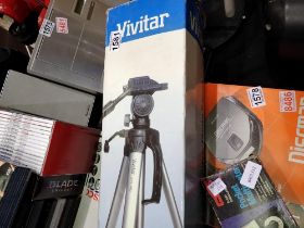 Boxed Vivitar VPT-360 fluid action video photo tripod. Not available for in-house P&P