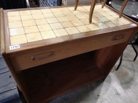 Vintage tile top cabinet with two drawers. Not available for in-house P&P