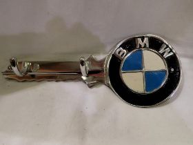 Polished aluminium BMW coat/key hook, L: 24 cm. UK P&P Group 2 (£20+VAT for the first lot and £4+VAT