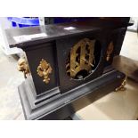 Slate mantel clock, A/F. Not available for in-house P&P