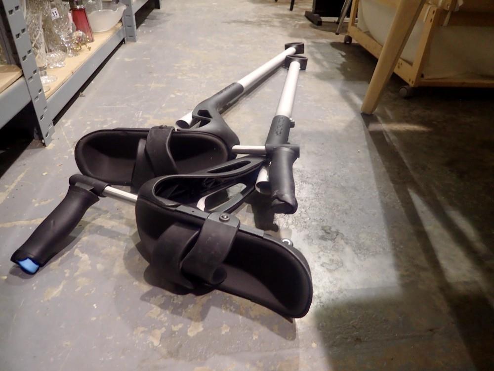 Pair of adjustable pressure reducing M&D Crutches. Not available for in-house P&P