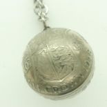 1948 half crown ball pendant necklace. UK P&P Group 1 (£16+VAT for the first lot and £2+VAT for