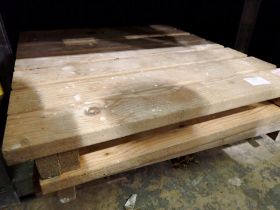 Three wooden boards for patio paving, 52 x 49 cm. Not available for in-house P&P