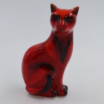 Anita Harris sitting cat, no cracks or chips, H: 18 cm. UK P&P Group 1 (£16+VAT for the first lot