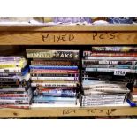 Shelf of mixed DVDs. Not available for in-house P&P