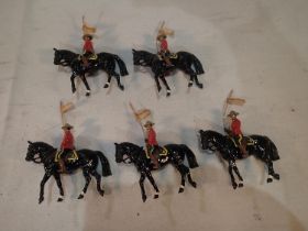 Five Canadian mounted police. UK P&P Group 1 (£16+VAT for the first lot and £2+VAT for subsequent