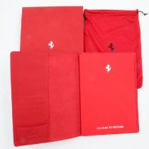 Ferrari official merchandise red leather folio, with dust cover and box. UK P&P Group 2 (£20+VAT for