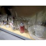 Mixed shelf of glassware. Not available for in-house P&P
