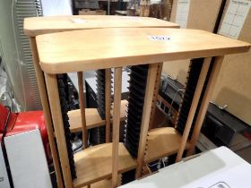 Pair of beech CD racks. Not available for in-house P&P