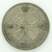 1928 silver florin of George V - VF grade. UK P&P Group 0 (£6+VAT for the first lot and £1+VAT for