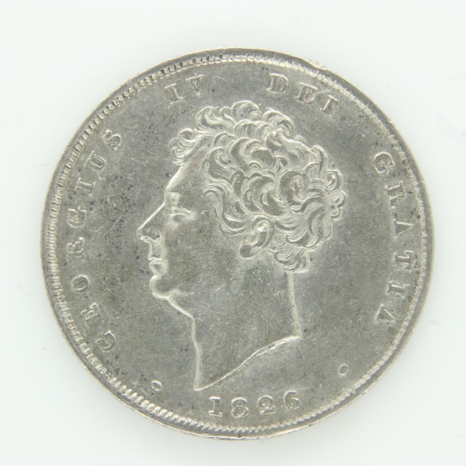 1826 silver shilling of George IV - aEF grade. UK P&P Group 0 (£6+VAT for the first lot and £1+VAT - Image 2 of 2