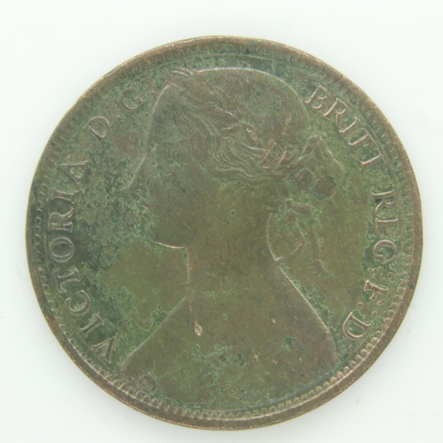 1861 penny of Queen Victoria - gVF grade. UK P&P Group 0 (£6+VAT for the first lot and £1+VAT for - Image 2 of 2