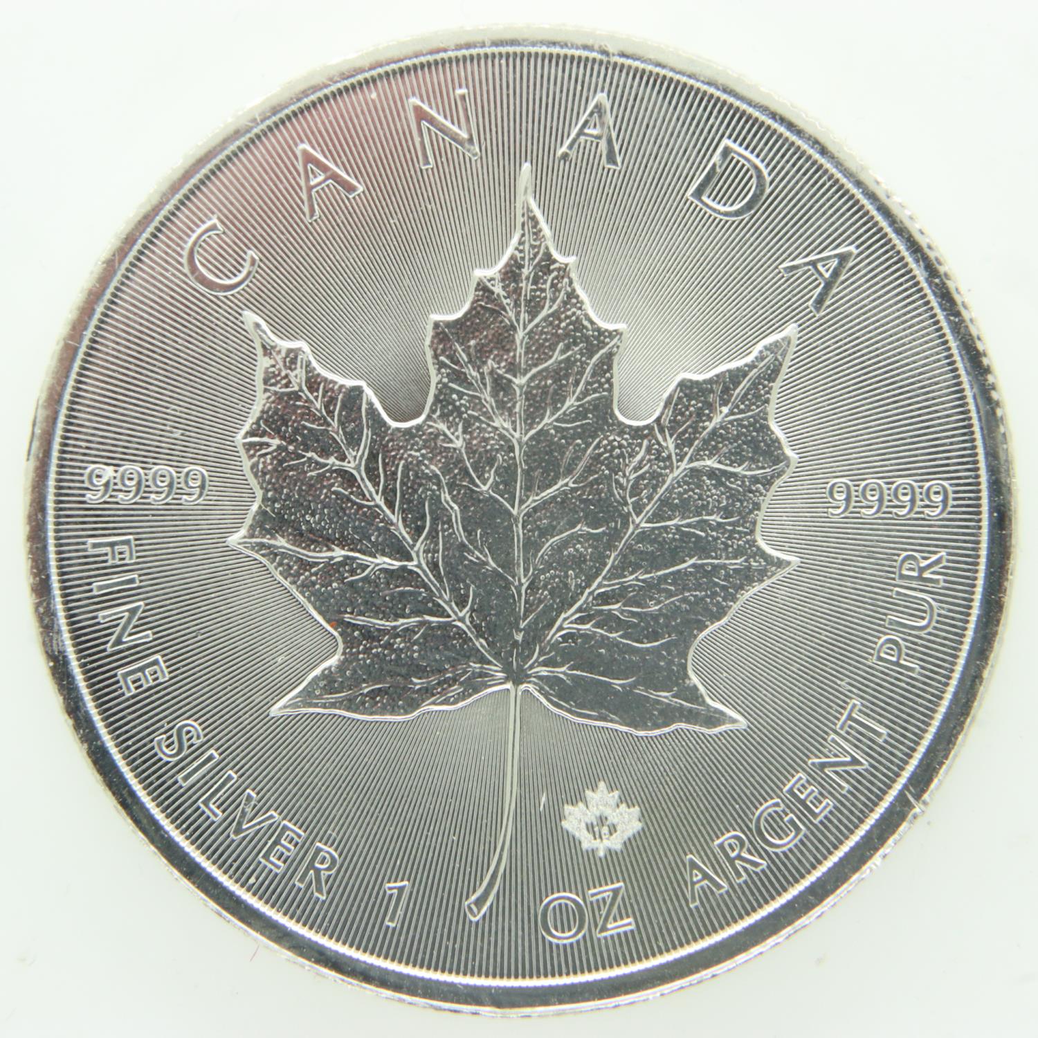 2018 Canadian silver Maple one ounce bullion round with privy mark - uncirculated condition. UK P&