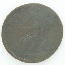 1806 penny of George III - counter stamped 1208 over date. UK P&P Group 0 (£6+VAT for the first