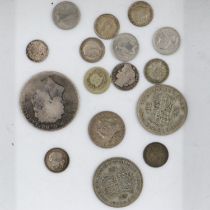 Collection of world coins and silver coins, to include George III crown. UK P&P Group 1 (£16+VAT for