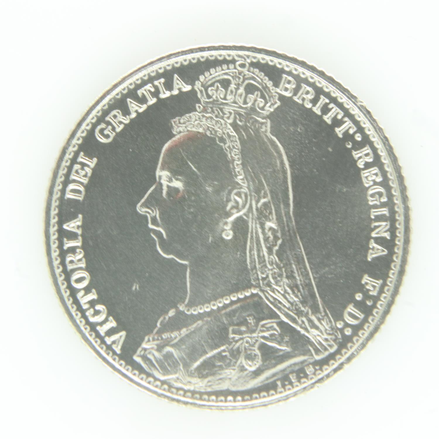 1887 silver sixpence of Queen Victoria - EF grade. UK P&P Group 0 (£6+VAT for the first lot and £1+ - Image 2 of 2