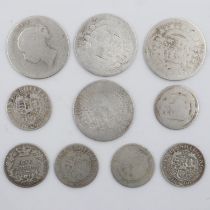 Four Victorian silver half crowns, and six Victorian silver shillings, mixed grades. UK P&P Group