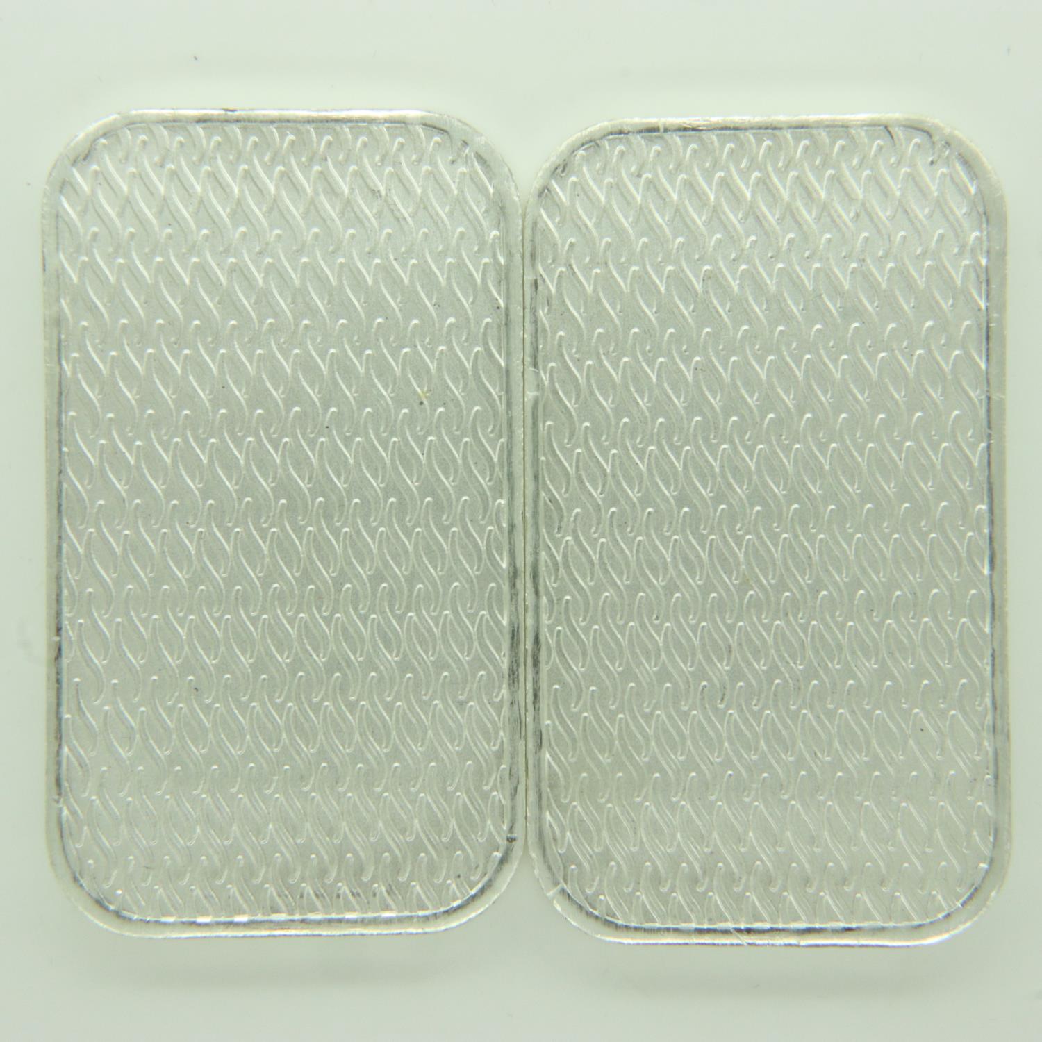 Two Scottsdale Silver one ounce silver bullion ingots. P&P Group 0 (£6+VAT for the first lot and £ - Image 2 of 2