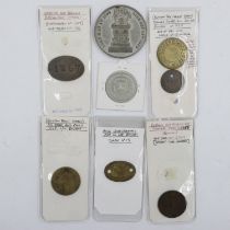 Mixed tokens, including over stamped examples. UK P&P Group 1 (£16+VAT for the first lot and £2+