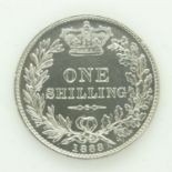 1883 silver shilling of Queen Victoria - EF grade. UK P&P Group 0 (£6+VAT for the first lot and £1+