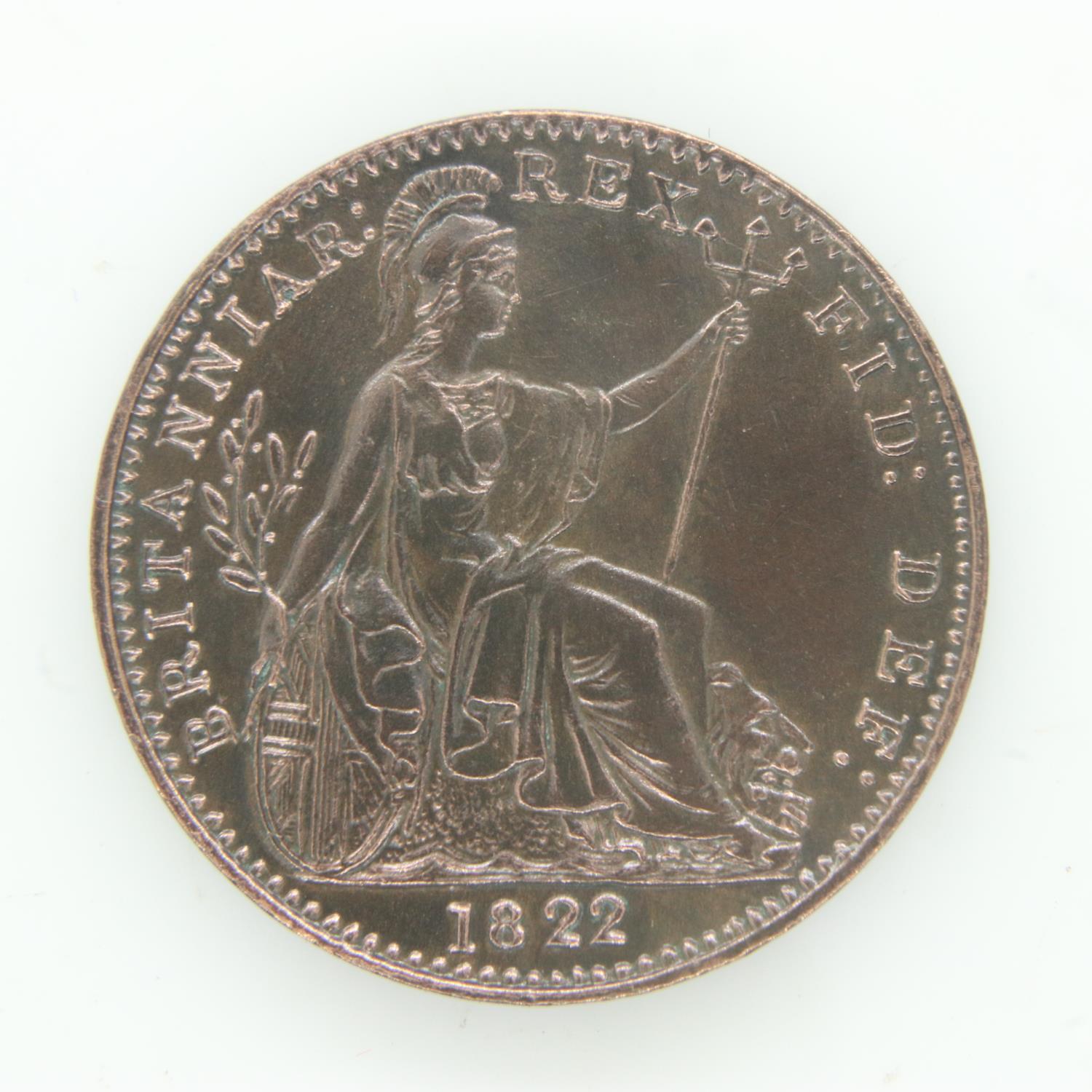 1822 farthing of George IV - EF grade. UK P&P Group 0 (£6+VAT for the first lot and £1+VAT for