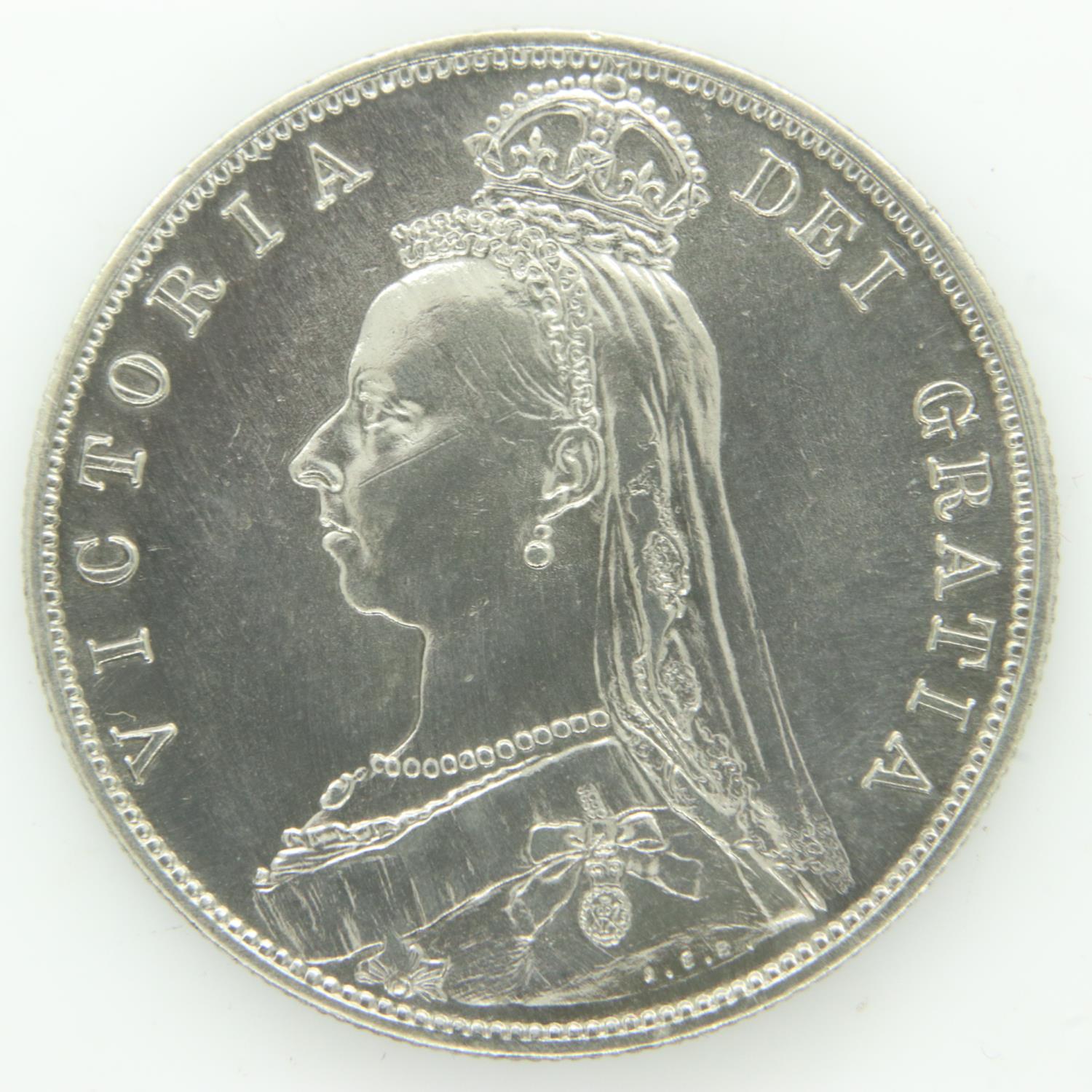 1887 silver half crown of Queen Victoria - gVF grade. UK P&P Group 0 (£6+VAT for the first lot - Image 2 of 2