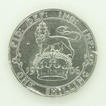 1906 silver shilling of Edward VII - aVF grade. UK P&P Group 0 (£6+VAT for the first lot and £1+