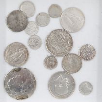 Mixed silver coins with some early milled examples. UK P&P Group 1 (£16+VAT for the first lot and £