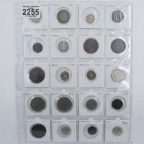 Page of mixed coins, mainly French and Belgian silver. UK P&P Group 1 (£16+VAT for the first lot and