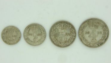 1858 Maundy set 101-401 in EF grade. P&P Group 0 (£6+VAT for the first lot and £1+VAT for subsequent