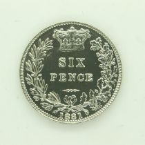 1881 silver sixpence of Queen Victoria - gEF grade. UK P&P Group 0 (£6+VAT for the first lot and £