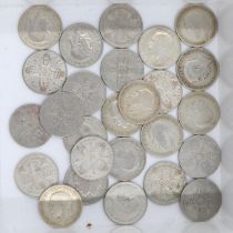 Quantity of 50% silver florins. UK P&P Group 1 (£16+VAT for the first lot and £2+VAT for