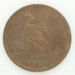 1862 penny of Queen Victoria - nVF grade. UK P&P Group 0 (£6+VAT for the first lot and £1+VAT for