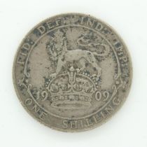 1909 silver shilling of Edward VII - gF grade. UK P&P Group 0 (£6+VAT for the first lot and £1+VAT