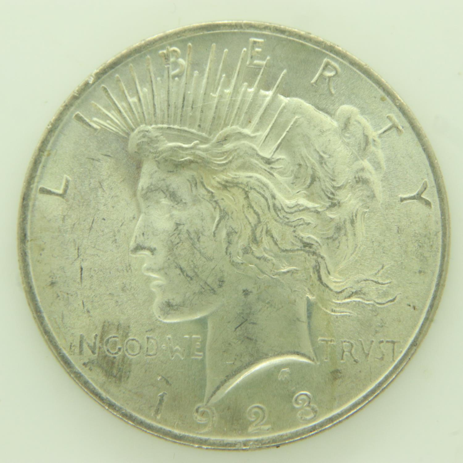 1923 USA silver Liberty dollar, nUNC. P&P Group 0 (£6+VAT for the first lot and £1+VAT for - Image 2 of 2