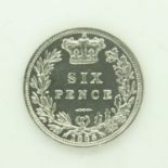 1885 silver sixpence of Queen Victoria - gEF grade. UK P&P Group 0 (£6+VAT for the first lot and £