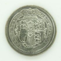 1817 silver shilling of George III - VF grade, counter strike "L". UK P&P Group 0 (£6+VAT for the