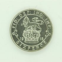 1918 silver sixpence of George V - VF grade. UK P&P Group 0 (£6+VAT for the first lot and £1+VAT for