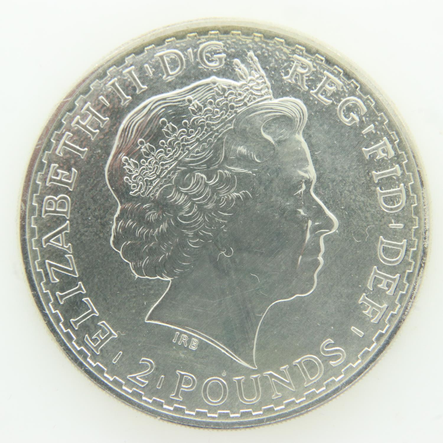 2015 Britannia one ounce silver bullion round. UK P&P Group 0 (£6+VAT for the first lot and £1+VAT - Image 2 of 2