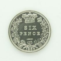 1886 silver sixpence of Queen Victoria - aEF grade. UK P&P Group 0 (£6+VAT for the first lot and £
