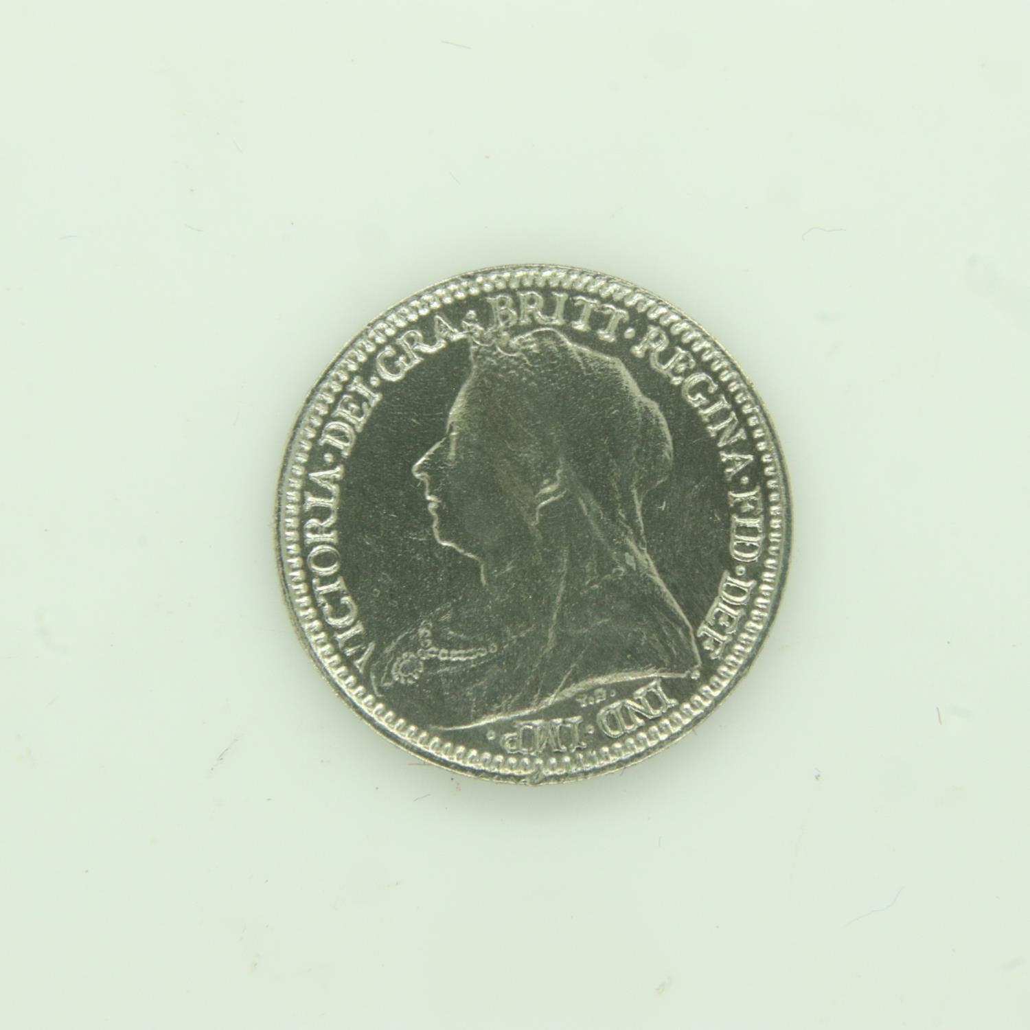 1901 silver Maundy twopence of Queen Victoria - EF grade. UK P&P Group 0 (£6+VAT for the first lot - Image 2 of 2