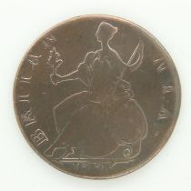 1775 halfpenny of George III - gF grade. UK P&P Group 0 (£6+VAT for the first lot and £1+VAT for