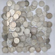 Large quantity of 50% silver threepences. UK P&P Group 1 (£16+VAT for the first lot and £2+VAT for