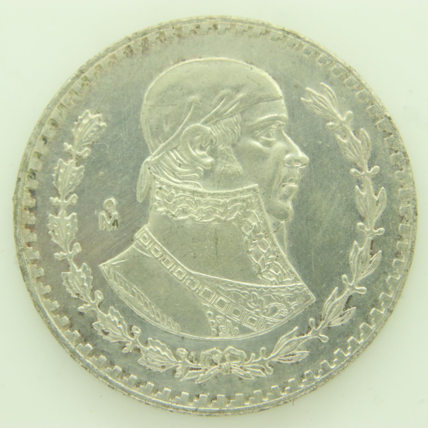1965 Mexican silver peso - gEF grade. UK P&P Group 0 (£6+VAT for the first lot and £1+VAT for - Image 2 of 2