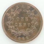 1882 Sarawak one cent - C. Brooke issue - gVF grade, bust toned. UK P&P Group 0 (£6+VAT for the