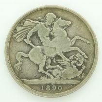 1890 silver crown of Victoria, gF grade. UK P&P Group 0 (£6+VAT for the first lot and £1+VAT for