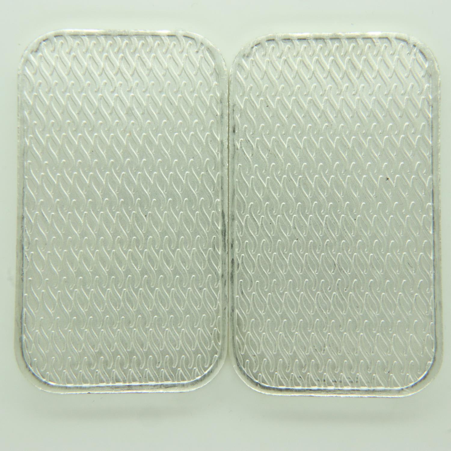 Two Scottsdale Silver one ounce silver bullion ingots. P&P Group 0 (£6+VAT for the first lot and £ - Image 2 of 2